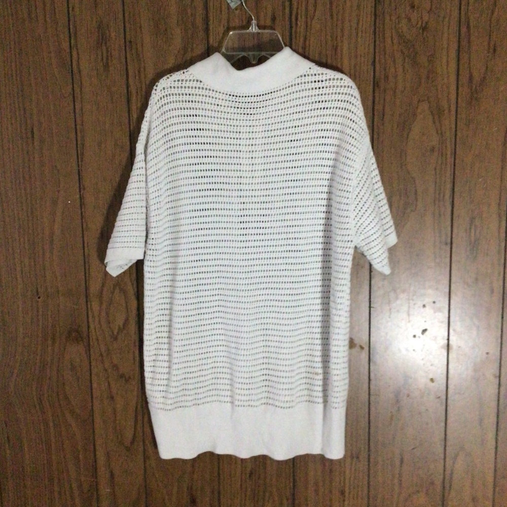 Varley Women’s Clayton Mesh Knit Cream Polo Sz XS - Picture 3 of 9